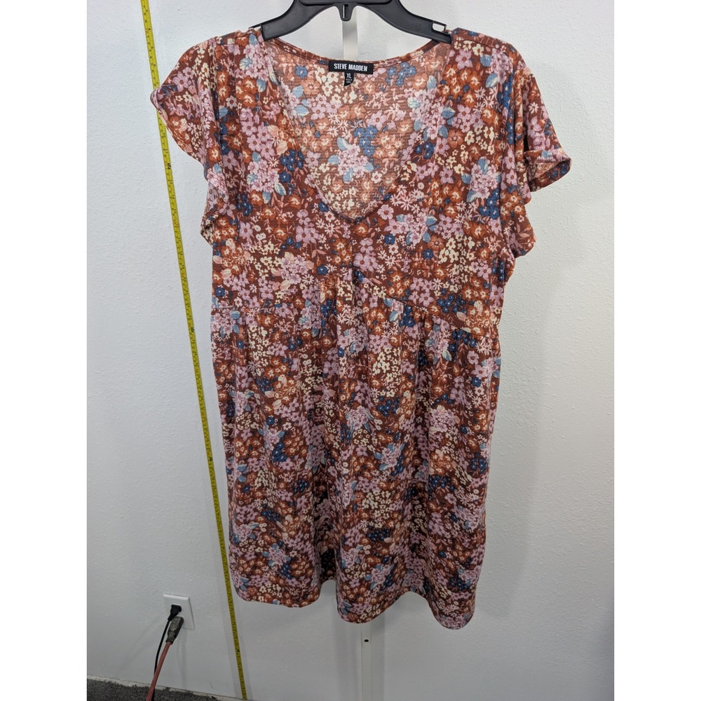 Steve Madden Brown Floral Mini Dress